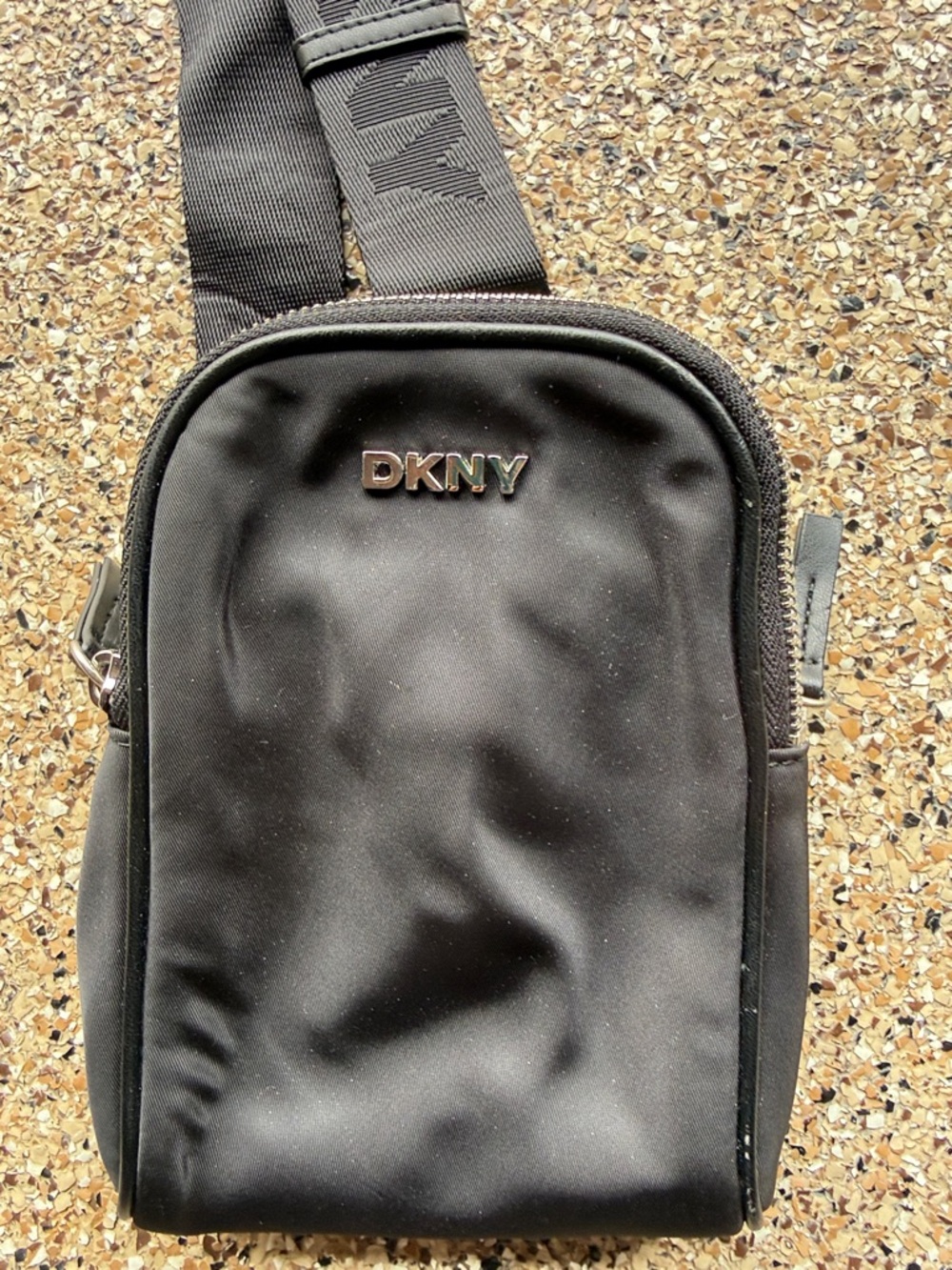 DKNY Black Logo Strap Sling/Belt Bag - Picture 2 of 4